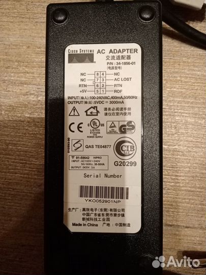 Блок питания cisco 34-1856-01
