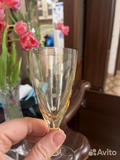 Фужер СССР желтое стекло