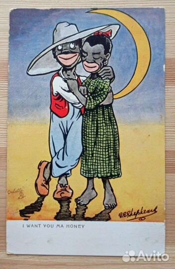 Антикварная английская открытка, начало 20 века