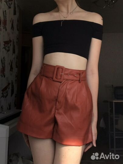 Шорты из экокожи zara
