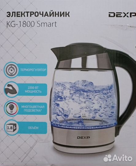 New электрочайник термопод dexp KG-1800 Smart