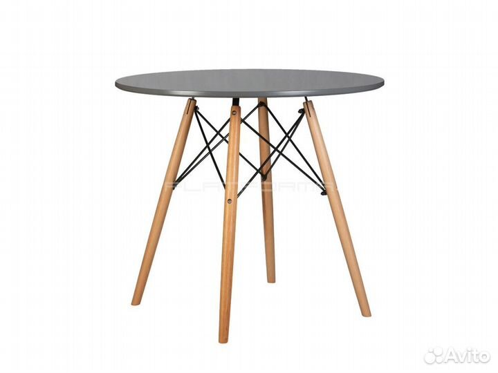 Стол круглый 100 см Eames PL-148, серый (графит)