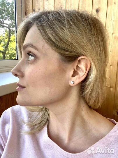 Серги пусеты Diamond бриллиант