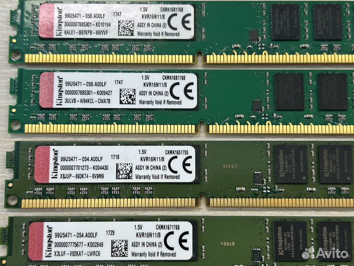 Оперативная память Kingston DDR3 8гб 1600мгц