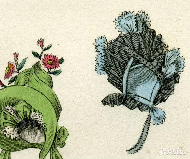 Старинная гравюра 1833 г. мода костюм антиквариат