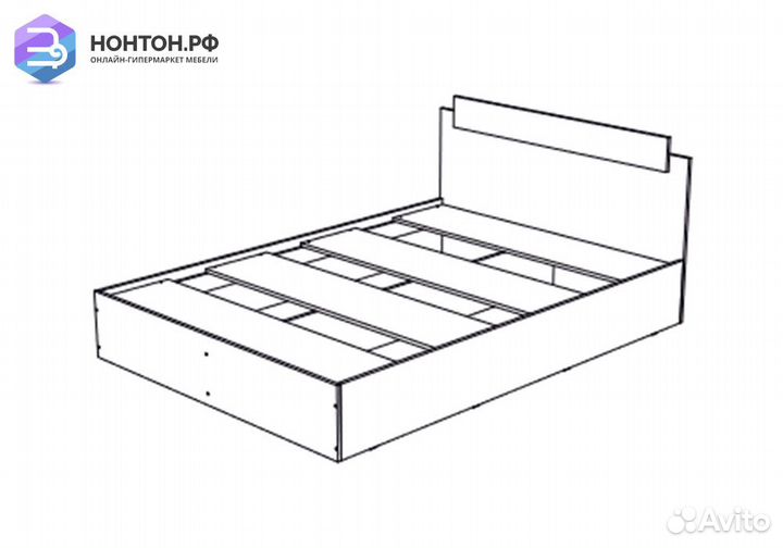Кровать Эко дуб вотан / белый