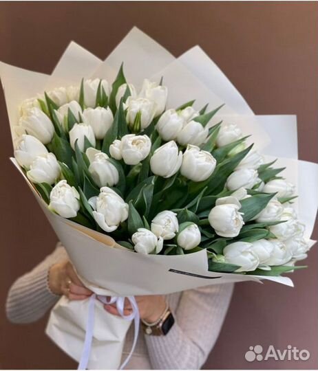 Белые тюльпаны доставка букет