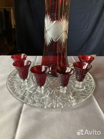 Рюмка лафитник рубиновое стекло гхз