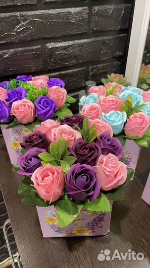 Букеты из мыльных роз на 8 марта