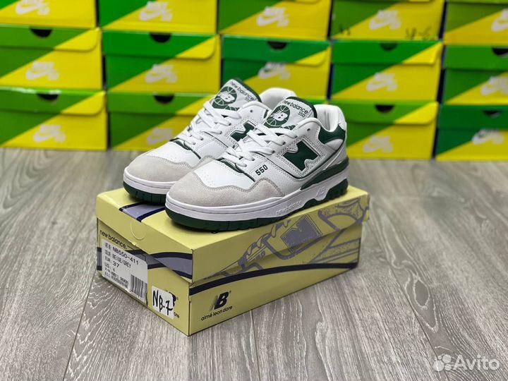 Кроссовки New Balance 550 White Green (36-45)