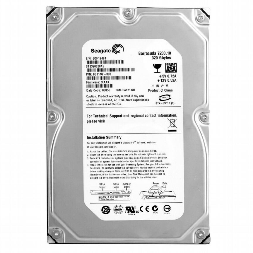 [ST3320620AS] Жесткий Диск Seagate 320gb Sata St3320620as