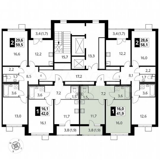 1-к. квартира, 41,9 м², 15/22 эт.