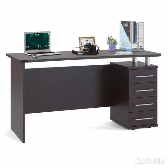 Стол компьютерный кст-105, цвет венге, шхгхв 135х60х75 см., универсальная сборка