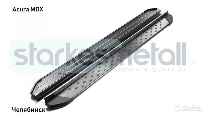 Пороги подножки Acura MDX с нержавеющей площадкой