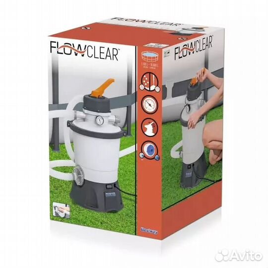 Песочный фильтр для бассейнов 58515 + Наполнитель