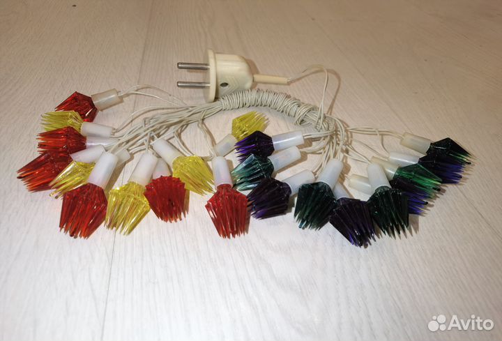 Елочная гирлянда СССР Хрустальная Фонарики СССР