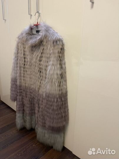 Шубка вязаная из енота бренда Jocelyn, размер М
