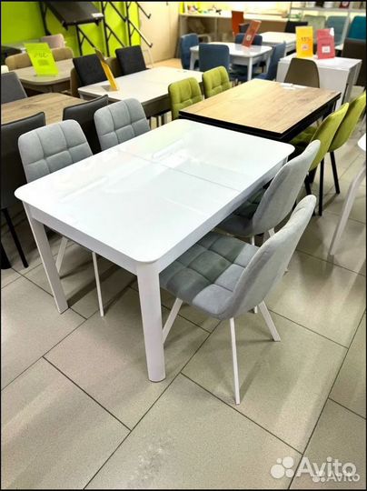 Стол обеденный раздвижной белый