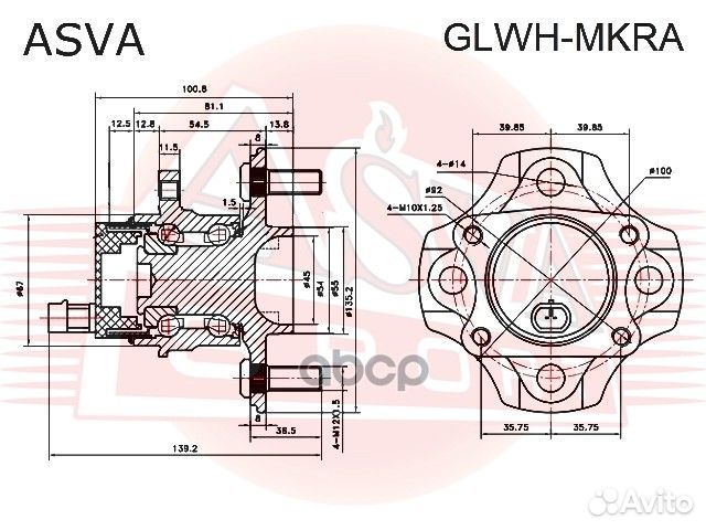 Ступица задняя с абс glwhmkra asva