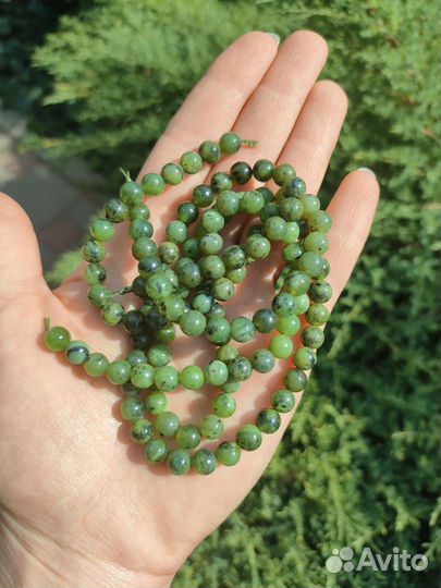 Нефрит натуральный 6 мм, 8 мм Канада