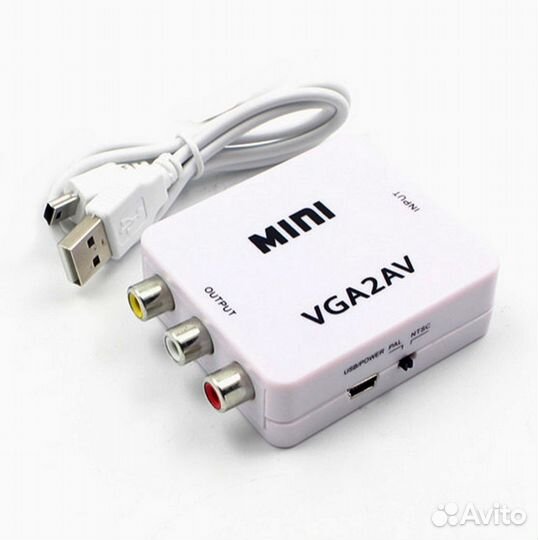 Конвертер VGA + Audio to AV (3RCA)