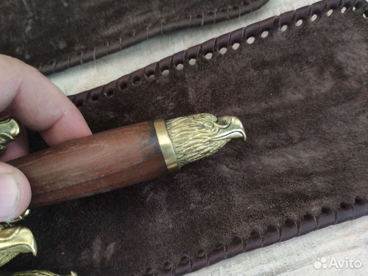 Набор элитных шампуров в колчане из натур кожи