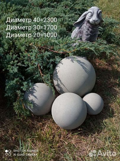 Садовые фигуры шар бетонный декор для сада