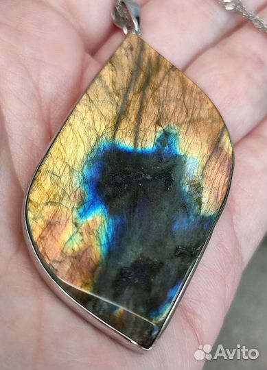 Кулон Лабрадорит 56х29мм