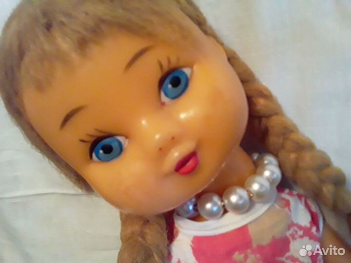 Кукла СССР паричковая,40 см Синеглазая.С косичками