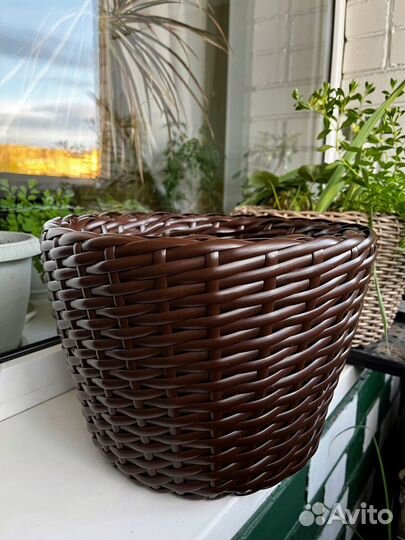 Кашпо из ротанга, кашпо для цветов