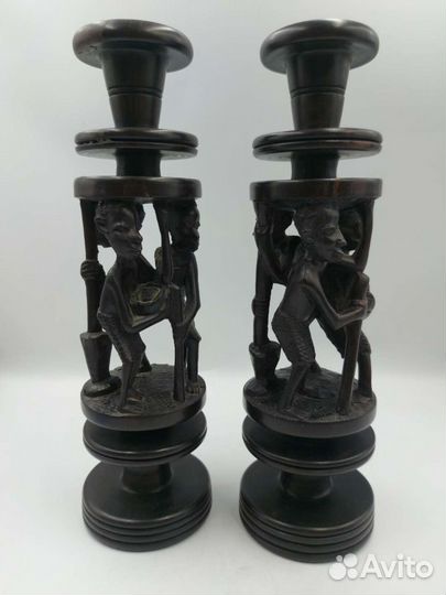 Антикварный подсвечник дерево Африка