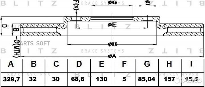 Blitz BS0223 Диск тормозной передний правый вентил