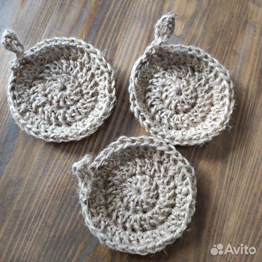 Эко мочалки из джута. Ручная работа