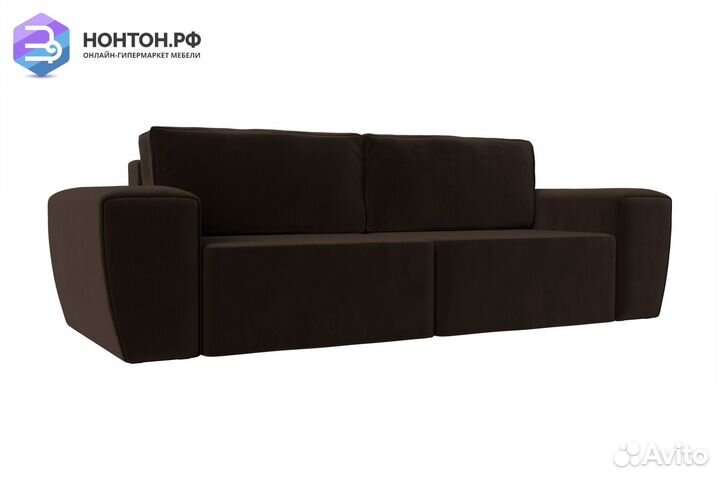 Диван еврокнижка Беккер микровельвет коричневый