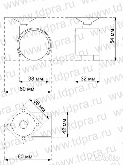 Опора колесная на площадке d40 (открытая)