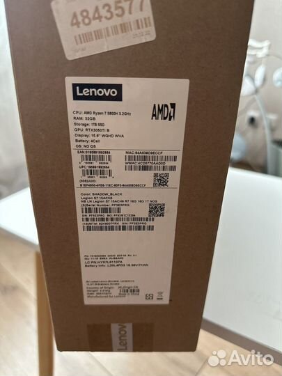 Игровой ноутбук lenovo legion S7 асн6