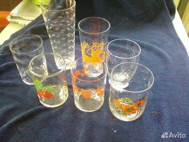 Посуда стаканы стопки хрустальные