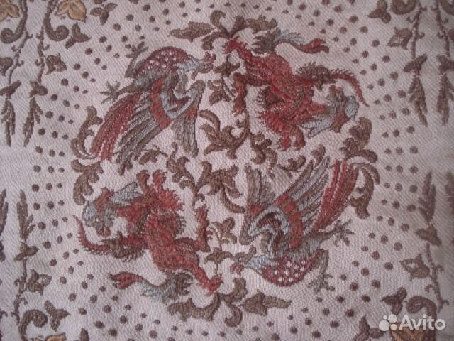 Старинная скатерть, шитье металлической нитью