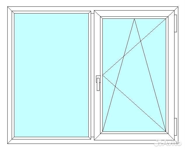 Окно veka WHS60, 2 ств., 2-кам. с/п, 1700x900