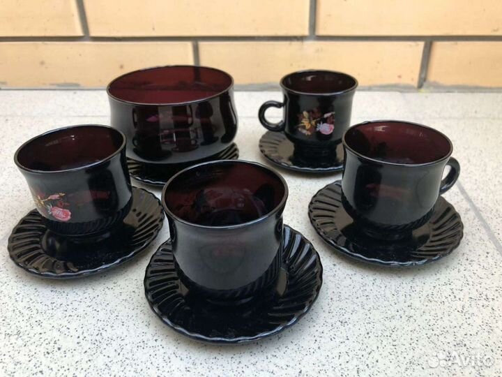 Сервиз чайный кофейный стеклянный