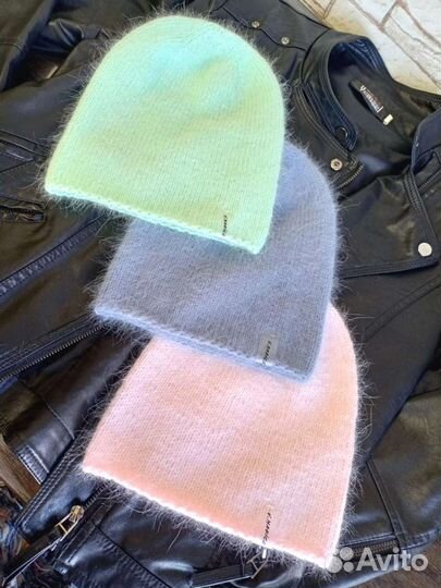 Шапочка бини пух норки, 54-56раз