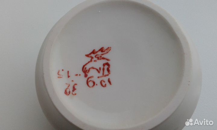 Чашка Лиса и Журавль,фарфор дфз, Вербилки
