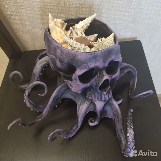 Череп-осьминог, ваза, конфетница, кашпо