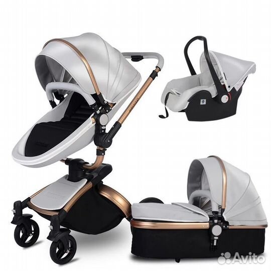 Коляска 2 в 1 эко кожа
