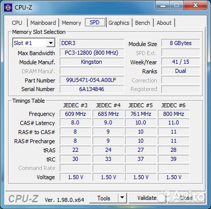 DDR3 8gb 1600mhz 2rank CL11-11-11-28 Kingston
