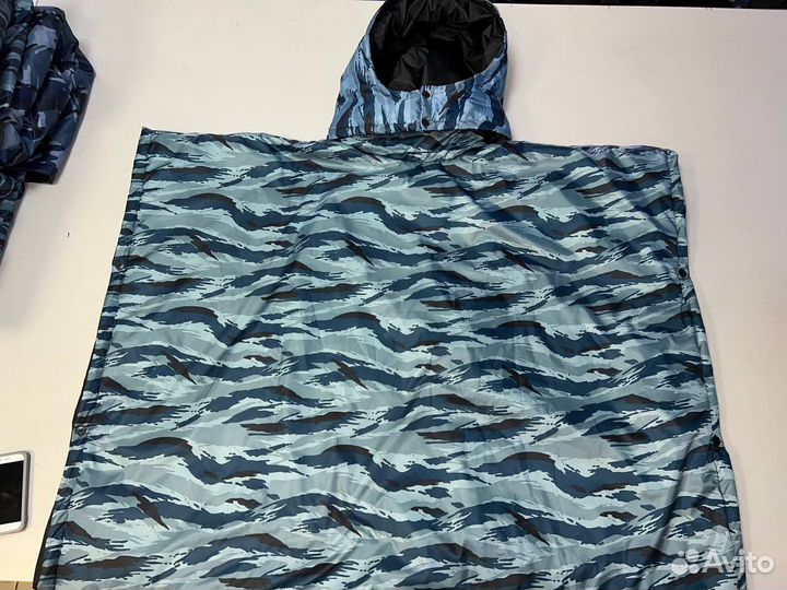 Дождевик мужской с капюшоном военный камуфляжный