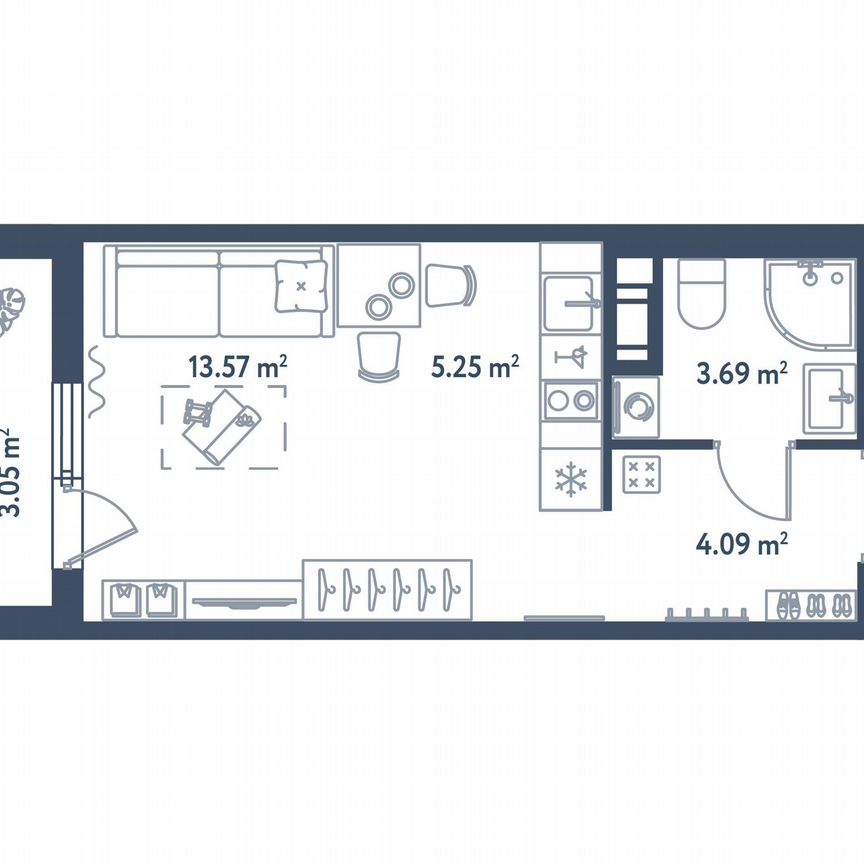 Квартира-студия, 28,1 м², 10/11 эт.