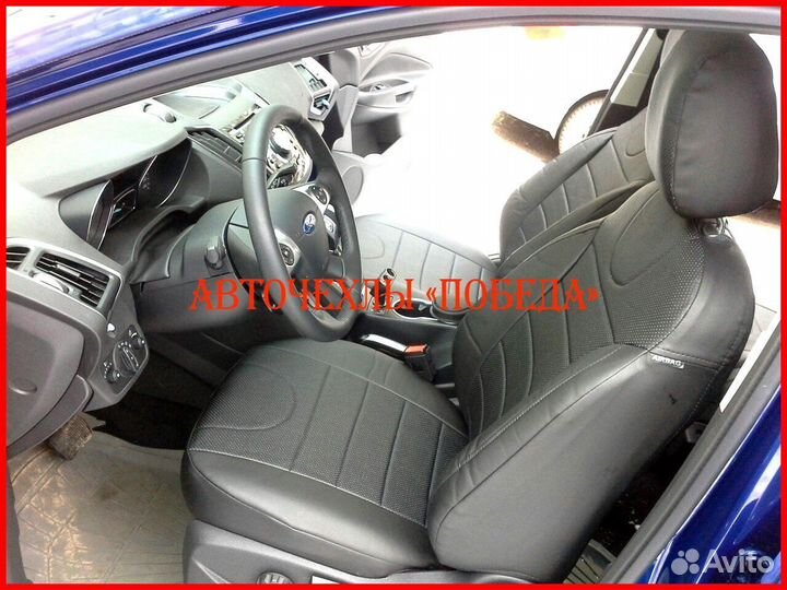 Чехлы Ford Kuga 2 из экокожи чёрные Классика