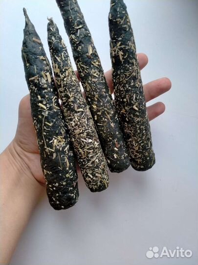 Ведьмины чёрные свечи на очищение с полынью