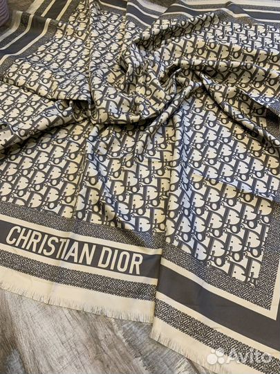 Шелковый платок бандана Dior серый